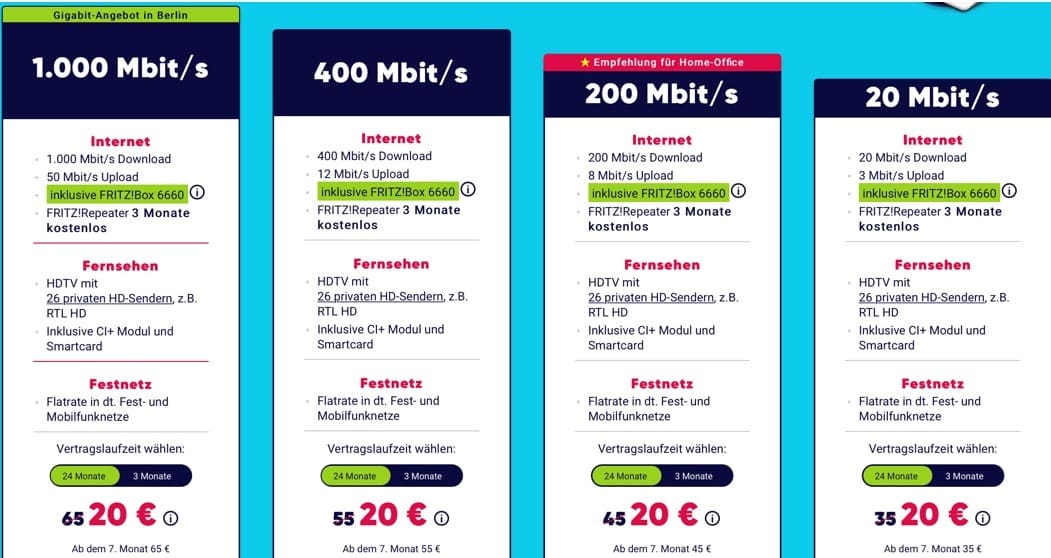 Pyur Kombi-Angebote: Kombi-Tarife mit Internet, Telefon & TV